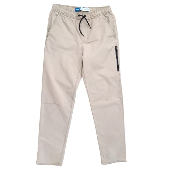 Old Navy Boys Size 10-12 Tech Pants - Light beige - Built-In Flex, Tapered Fit - Picture 1 of 8